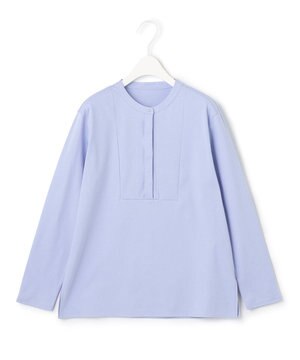  【洗える】 コンパクトスムース バンドカラーカットソー