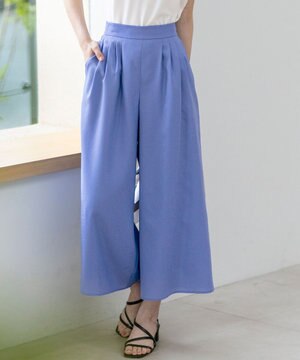  【接触冷感・UVカット・速乾】スムージーポリエステルタックフレア パンツ