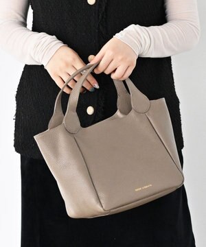  【日本製/セレモニーにも】シュリンクレザー ハンドバッグ small