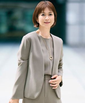  【セットアップ対応】トリアセダブルクロスノーカラー ジャケット