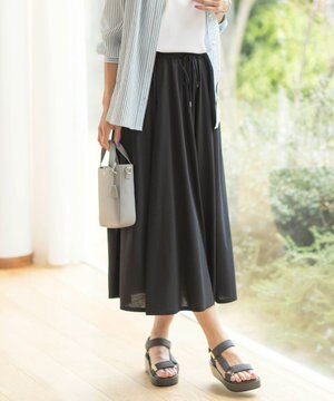  【洗える】ジャージー フレアー スカート