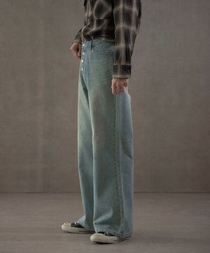  ボタンフライローライズフレアデニム