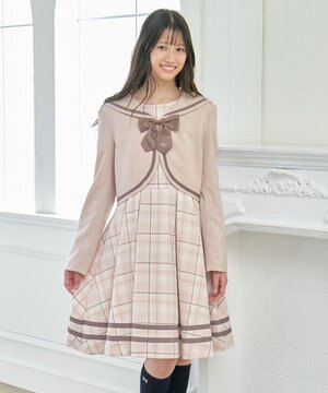  ジャケット付き チェック ワンピース