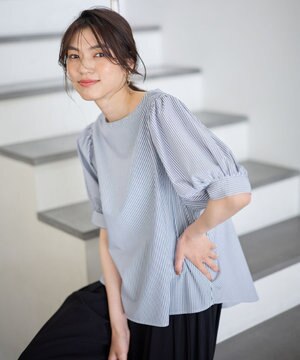  【抗菌防臭/速乾/手洗い可】エニィファンクション パフスリーブブラウス