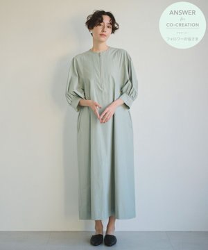【ANSWER for Co-Creation】ジップデザインパフスリーブワンピース