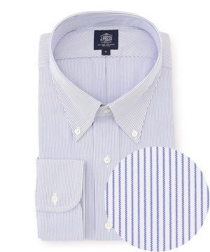  【KING SIZE】【PREMIUM PLEATS / 形態安定】マイクロストライプ ドレスシャツ / B.D.