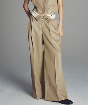  チノギャバジン ワイドトラウザー