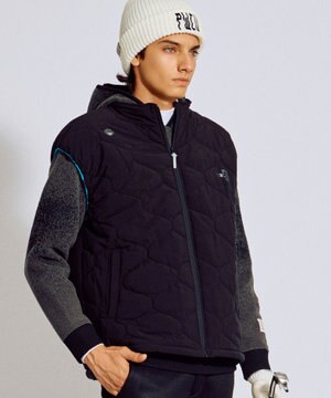 【撥水加工 / ストレッチ】【MEN】キルティング中綿ベスト ゴルフ