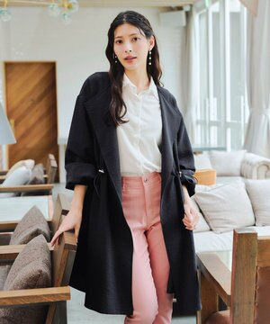  パフスリーブ着流しコート