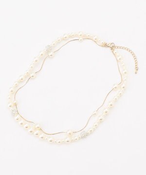  ロンデルパール調ステーション ネックレス