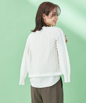 【人気につき追加決定!セットアイテム】レースコンビツイン ニット