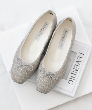  ＜3E＞【Bridget Birkin Walk】ラメパナマ調バレエパンプス