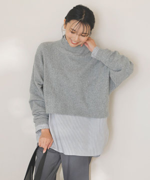 ふわふわニット クロップドハイネック