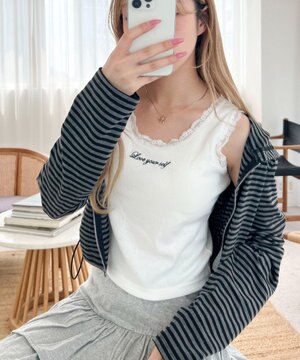  【カップ付きインナー】カップインレースタンク