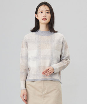 【洗える】WOOLY STRETCH PLAID ニット
