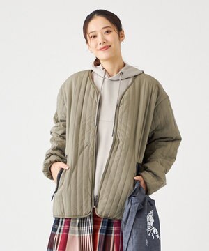  【UNISEX】キルティング蓄熱中綿 Ｖカーディガン（Mサイズ）