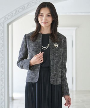  ライトツイード ノーカラージャケット