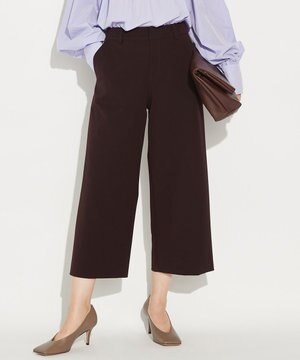 【洗える】T/Rアルガンシルク ワイド パンツ