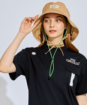 【手洗い洗濯可 / シェード付】【UNISEX】NEW!サンシェードバケットハット ゴルフ