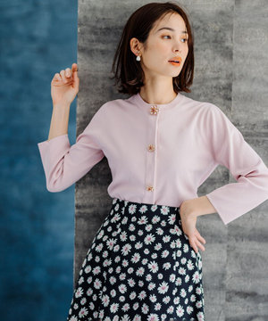  【組曲×setsuko sagittaire】ビジューボタンカーディガン