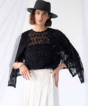  【GOLD LABEL】フェザーチュール クルーネック カーディガン