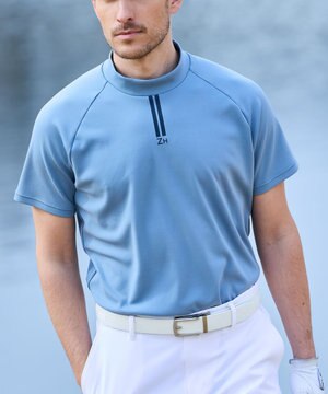  【吸水速乾・抗菌防臭】 ダブルリブモックネックTシャツZHG-M5S5b 82950