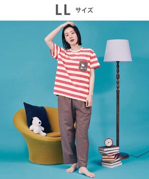  PEANUTS パジャマ 4分袖 長ズボン 綿100%(本体) スヌーピー レディース FDT165 /ワコール
