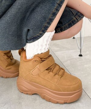  【MLサイズ展開】ハイカットベルト厚底スニーカー