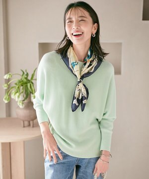  【洗える】ウールブレンド ドルマン ニット