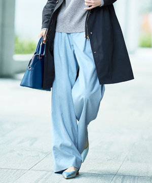 【セットアップ対応】ソフトリネンダンガリーワイド パンツ