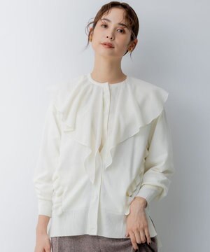  【WEB限定】サイドフリルカーディガン