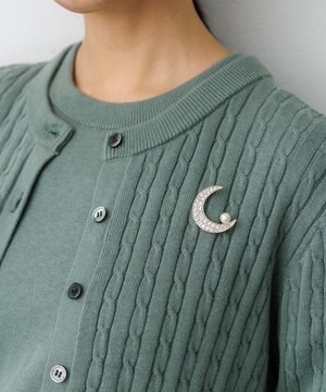  【好評につき追加販売】ビジュームーンブローチ