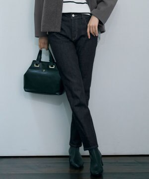  【洗える】365デニムスリムストレート パンツ