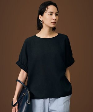  【人気素材・新色追加】ラスティックメッシュドルマンスリーブ Tブラウス
