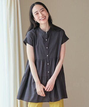  【洗濯機可能】シルキーソフトティアードブラウス