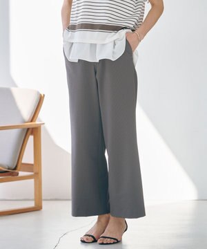  【洗える・吸水速乾】DRYライトサッカー ワイド パンツ