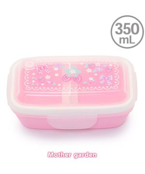  マザーガーデン 野いちご 1段お弁当箱 4点ロックドーム型  《花リボン柄》