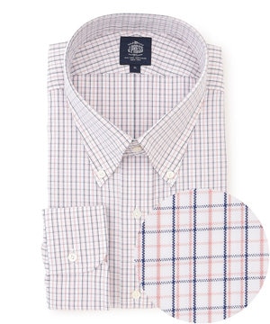  【KING SIZE】【PREMIUM PLEATS / 形態安定】タッタソールチェック ドレスシャツ / B.D.