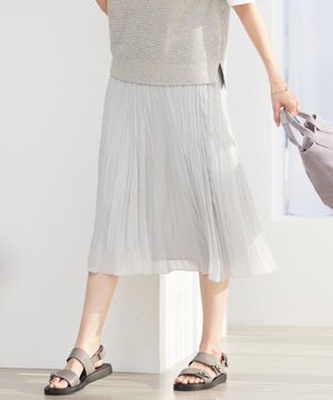 【洗える】 スパンボイルワッシャー ランダムプリーツ スカート
