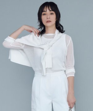  【洗える】 ドライメッシュ ニットトップス