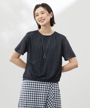 【洗える】ミラノ風天竺シアー カットソー