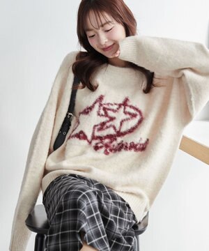  【ユニセックス着用ITEM/MLサイズ展開】シャギーグラフィックプルオーバー