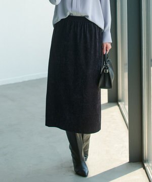 【洗える】ストレッチスエード ナロースカート