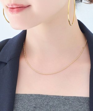  【金属アレルギー対応】リンキービーンデザインチェーンネックレス　ゴールド　ニッケルフリー