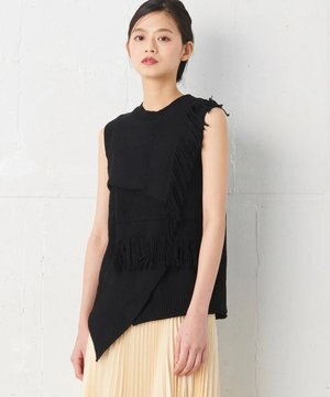 【洗える】フリンジニット