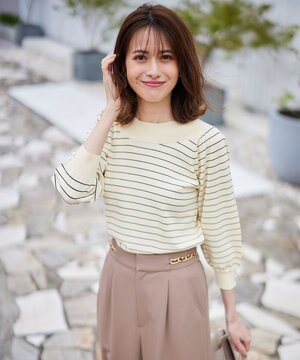  【洗える】パフスリーブ ニット