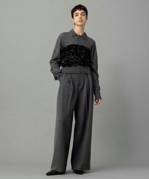  【Nave・洗える】2WAYツイル ワイドパンツ