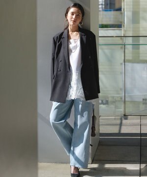 【UNFILO DENIM/新色追加】撥水ストレッチ ルーズワイドデニム