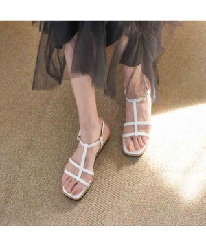 <carino>厚底Tストラップサンダル