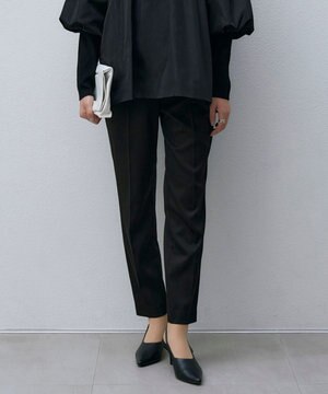  【洗える】ウォームサテン ドロストパンツ